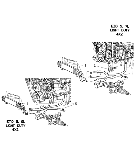 2006 Dodge Ram 3500 Line-Power Steering Pressure Diagram for 52113733AE