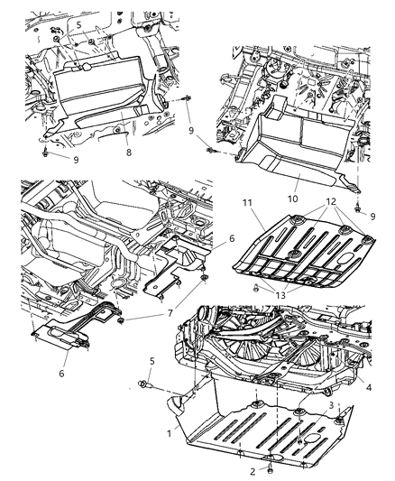 2007 Jeep Patriot Underbody Shields Diagram