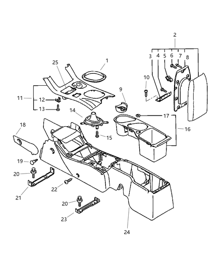 2002 Chrysler Sebring Ashtray Diagram for MR612019