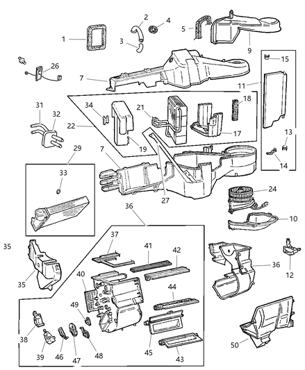 1998 Dodge Grand Caravan EVAPORATOR-Air Conditioning Diagram for 4882355