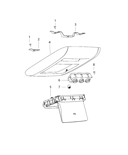 2020 Dodge Grand Caravan Console-Overhead Diagram for 1KM36DX9AA