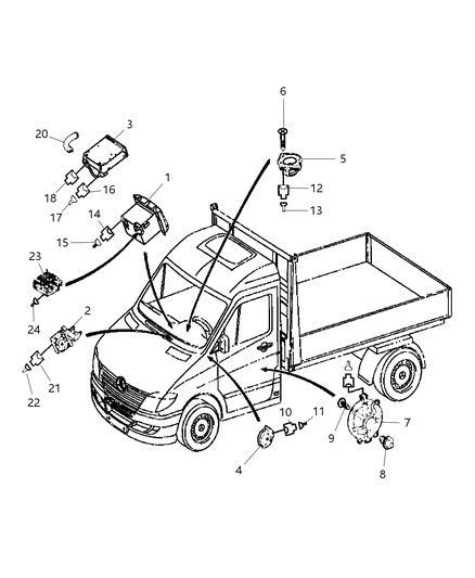 2009 Dodge Sprinter 3500 Radio & Speakers Diagram 1