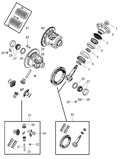 2009 Dodge Ram 1500 Differential Assembly, Rear Diagram