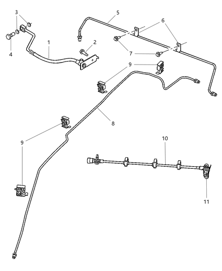 2010 Dodge Viper Brake Tubes, Rear Diagram