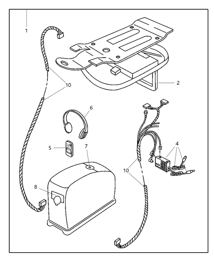 2001 Chrysler Town & Country Media Sys-Monitor With Vcr Diagram for 82206268