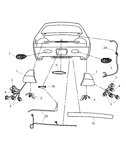 2004 Dodge Intrepid Lamps - Rear Diagram