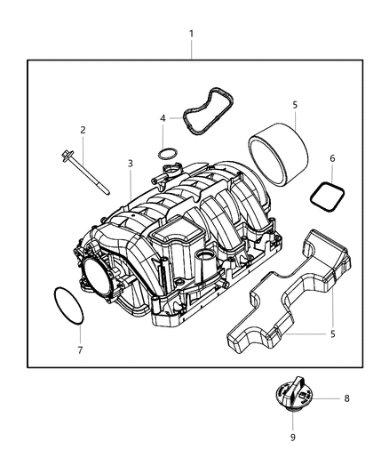 2018 Dodge Challenger Engine Intake Manifold Kit Diagram for 68189105AB