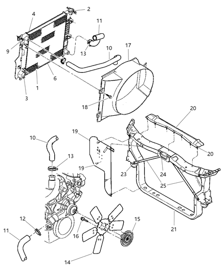 1999 Dodge Durango SHROUD-Fan Diagram for 52028614AC