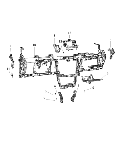 2020 Jeep Cherokee Instrument Panel & Structure Diagram 2