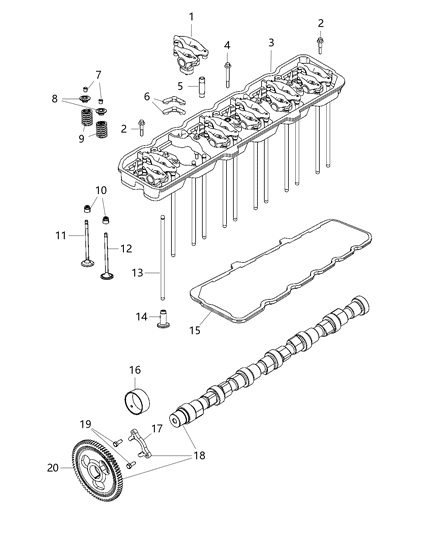 2019 Ram 3500 Pickup Camshafts & Valvetrain Diagram 2
