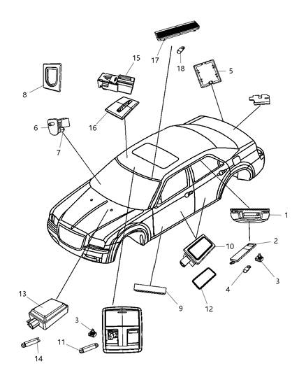 2010 Chrysler 300 Bezel-Led Diagram for 1LF97XT1AA