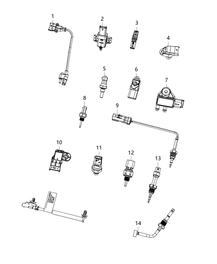 2021 Jeep Gladiator Sensor-Map Diagram for 68490034AA