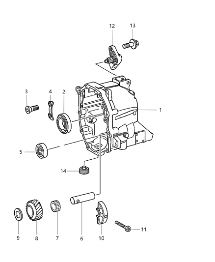 2009 Jeep Wrangler Case & Related Parts Diagram 2
