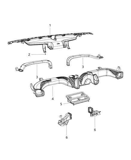 2021 Jeep Cherokee Ducts, Front Diagram