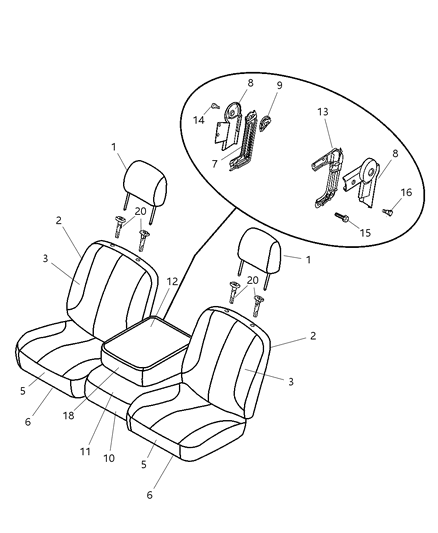 2008 Dodge Ram 3500 Front Seat - Split Seat Diagram 3