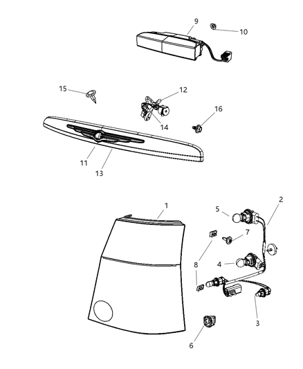 2008 Chrysler Pacifica Lamp-LIFTGATE CHMSL Diagram for 4857585AB