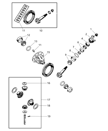 2002 Jeep Liberty DIFFERNTL-Differential Diagram for 5066480AA