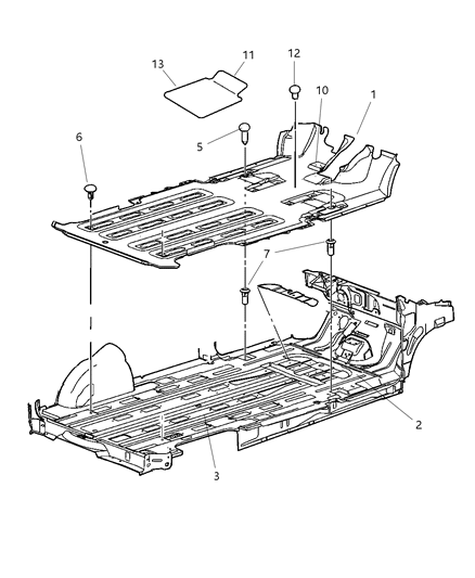 2005 Dodge Caravan Carpet-Floor Diagram for XD50ZJ8AD