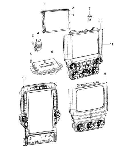 2019 Ram 1500 Display Diagram for 68356773AA