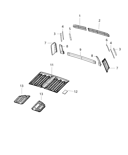 2020 Jeep Gladiator Headliner Diagram for 6CD51TX7AF