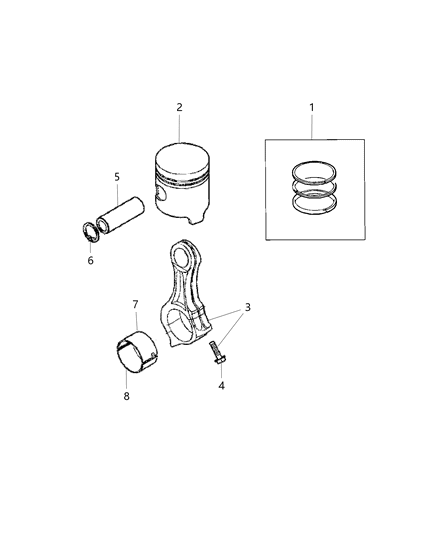 2021 Ram ProMaster 1500 Pistons, Piston Rings, Connecting Rods & Connecting Rod Bearing Diagram 1