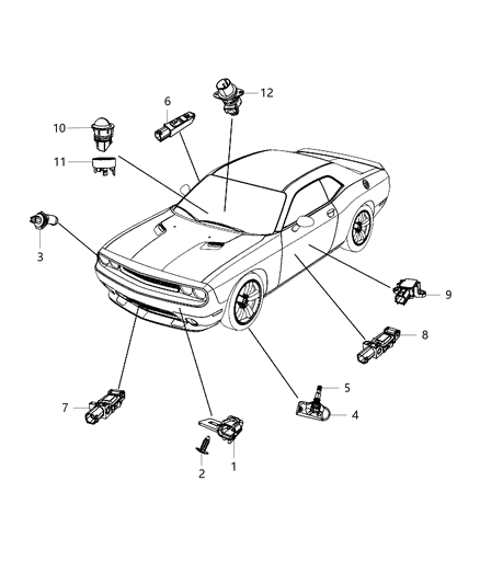 2014 Dodge Challenger Sensors Body Diagram