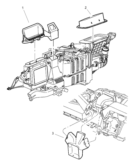 1999 Dodge Ram 2500 Quad & Club Cab Air Ducts Diagram