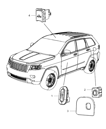 2011 Jeep Grand Cherokee Switches - Body Diagram