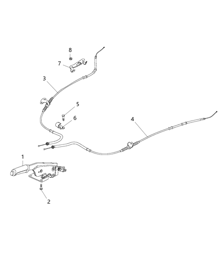 2016 Ram ProMaster City Bracket-Parking Brake Cable Diagram for 68261876AA