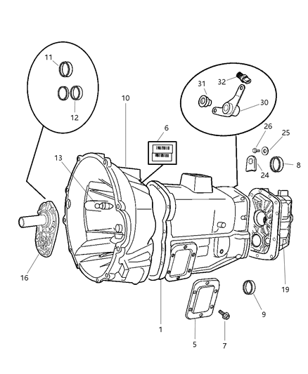 2001 Dodge Ram 2500 Case & Related Parts Diagram 3