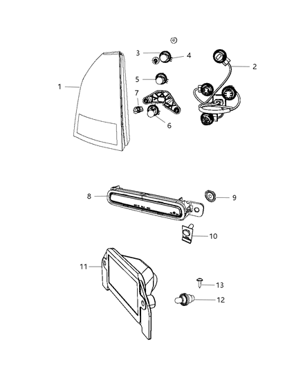 2009 Chrysler 300 Lamps - Rear Diagram