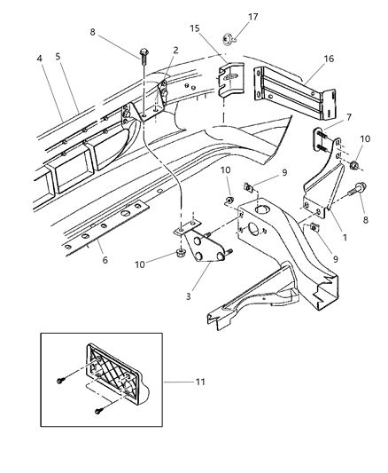 2002 Dodge Dakota Bracket Diagram for 55076597AC