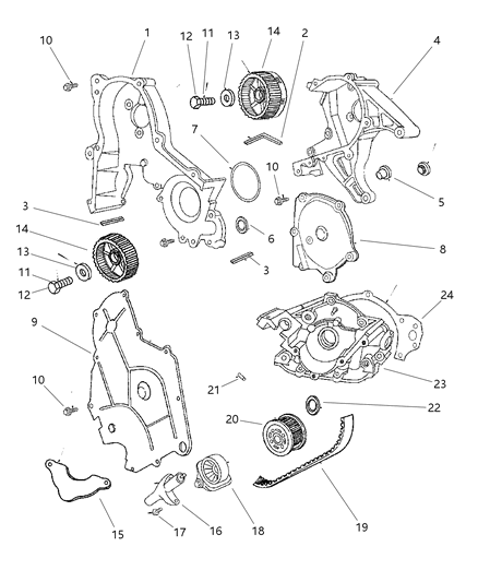 1997 Chrysler Concorde Timing Belt / Chain & Cover Diagram 2