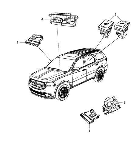 2011 Dodge Durango Air Conditioner And Heater Control Diagram for 55111865AG