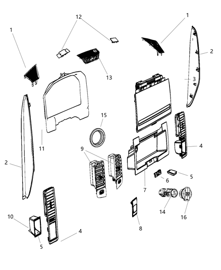 2017 Ram 3500 Instrument Panel Trim Diagram 2