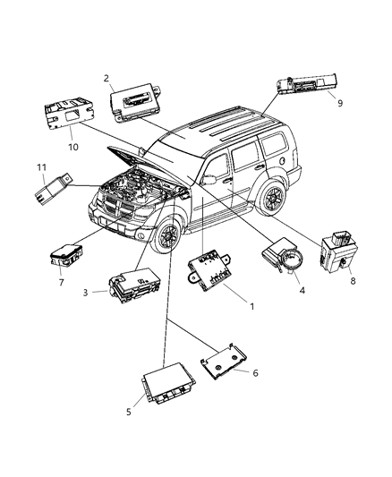 2007 Dodge Nitro Module-Control Module Diagram for 5026074AL