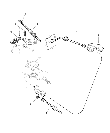 1997 Dodge Caravan Controls , Gearshift , Column Shaft Diagram 2