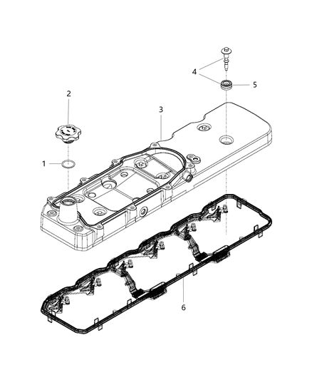 2013 Ram 3500 Cylinder Head & Cover & Rocker Housing Diagram 4