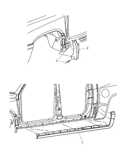 2005 Dodge Dakota APPLIQUE-SILL Diagram for 5JL51CDMAB