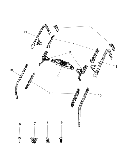 2020 Jeep Gladiator Molding-Sport Bar Diagram for 6LJ73TX7AA