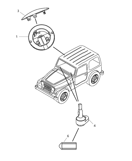 2006 Jeep Wrangler Lamps - Cargo-Dome-Courtesy Diagram