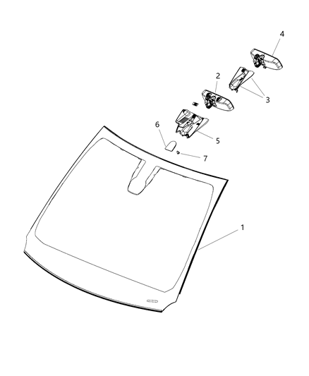 2016 Chrysler 200 Windshield-Shipping Assembly - 30 Lite Diagram for 68249104AA