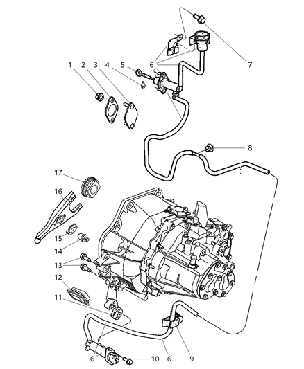 2007 Chrysler PT Cruiser ACTUATOR-Hydraulic Clutch Diagram for 5273512AB