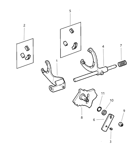 1998 Jeep Wrangler Forks & Rail Diagram