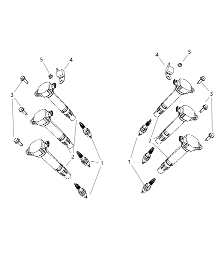 2008 Chrysler Sebring Spark Plugs & Ignition Coil Diagram 3