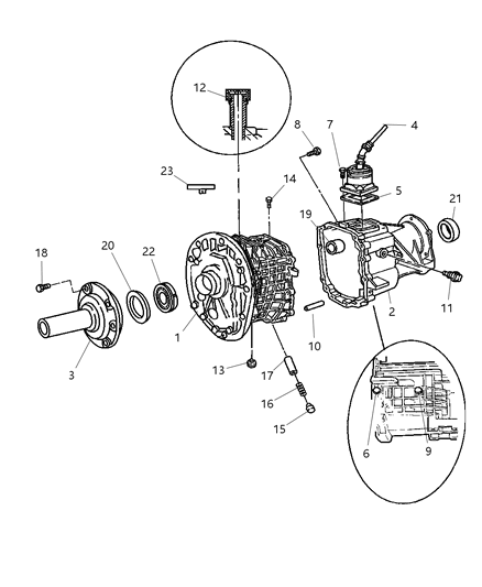 2000 Dodge Ram 1500 Case & Related Parts Diagram