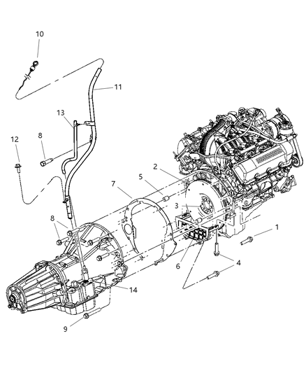 2007 Dodge Nitro Tube-Transmission Oil Filler Diagram for 53013591AE