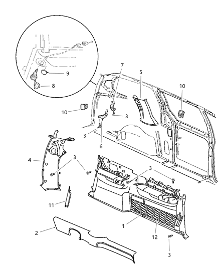 1997 Dodge Grand Caravan Quarter Panel Diagram 1