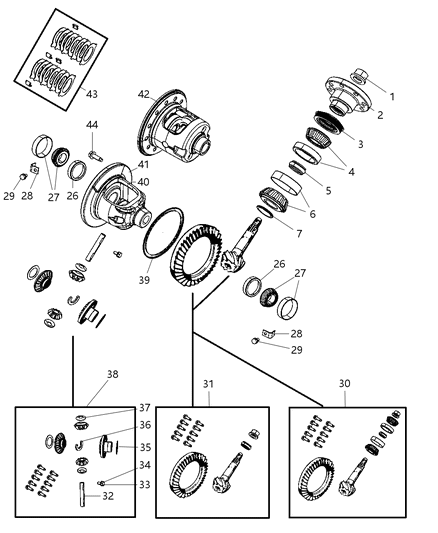 2008 Dodge Ram 1500 Differential Assembly, Rear Diagram
