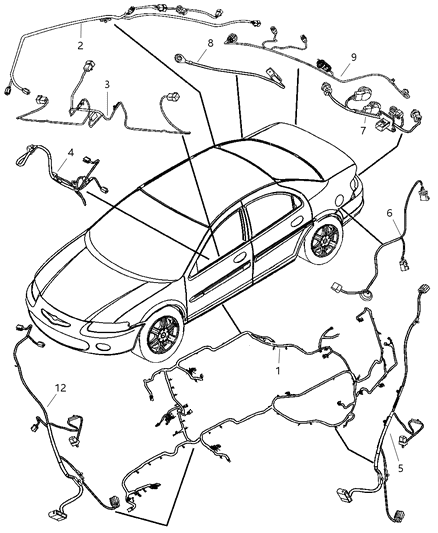 2004 Chrysler Sebring Wiring-Rear Door Diagram for 4608501AF